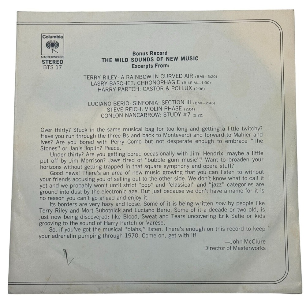 Bonus Record‎ Stereo LP - The Wild Sounds Of New Music - Columbia Masterworks